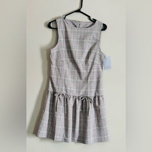 Love, Fire Sleeveless Plaid Dropped Waist Dress - Medium